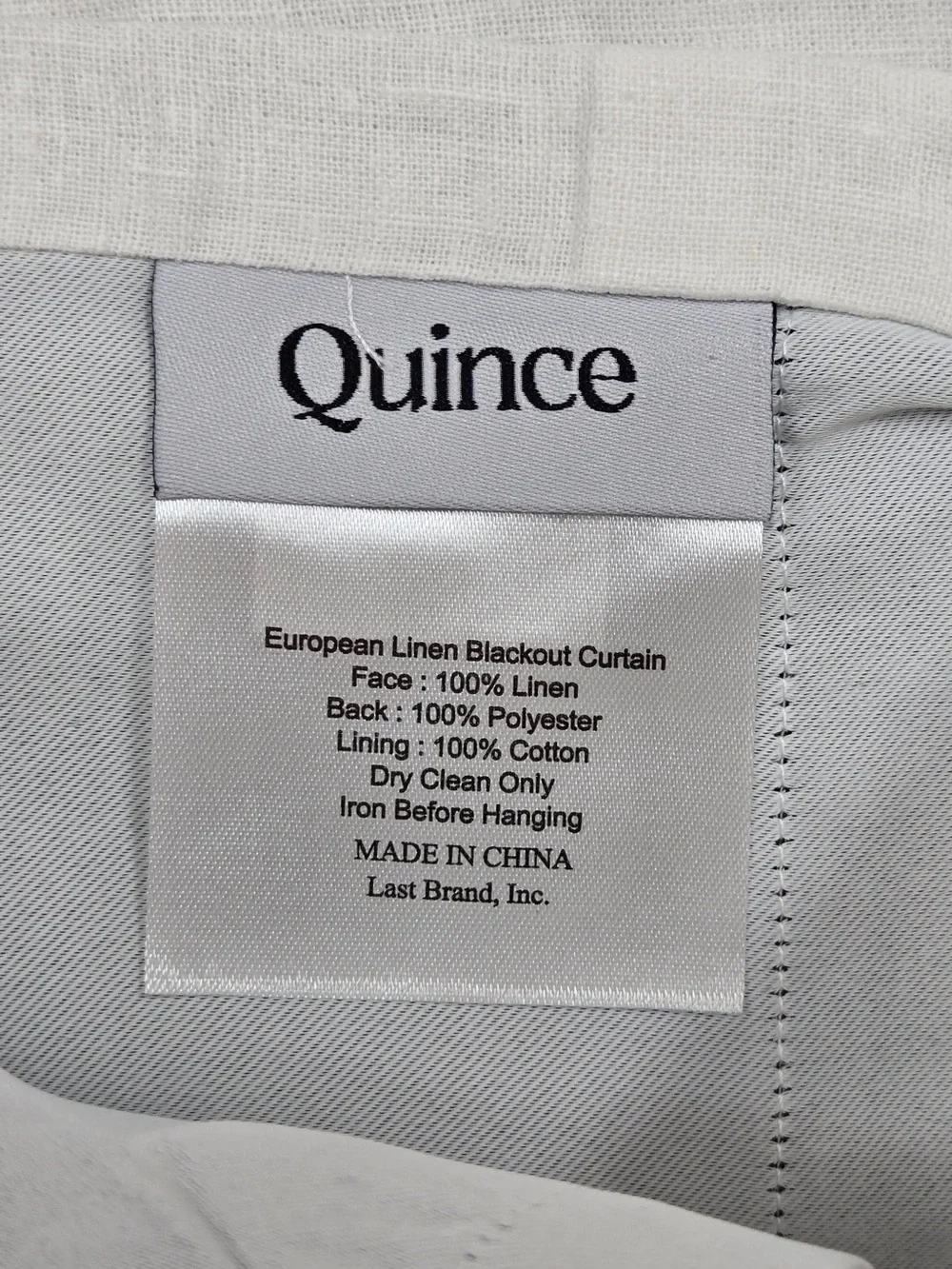 NWT QUINCE Set Of 2 48x96 European Linen True Blackout Curtains White 9177